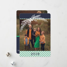 Preppy Personlig Dot Rand Holly 2-fotokort Julkort