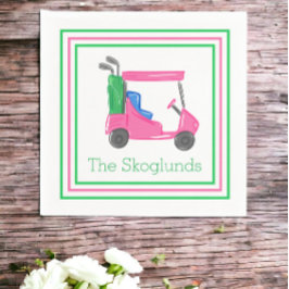 Preppy Personlig Rosa Golf Cart Pappersservett