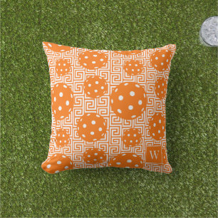 Preppy Pickleball Grekisk Nyckel – Orange & Vit Kudde