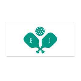 Preppy Pickleball-randigt Bröllop Självfärgande Stämpel