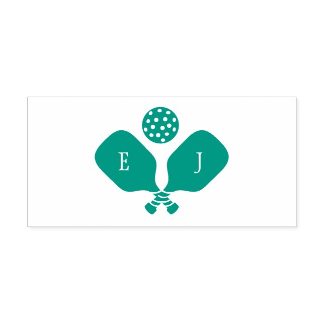 Preppy Pickleball-randigt Bröllop Självfärgande Stämpel (Design)