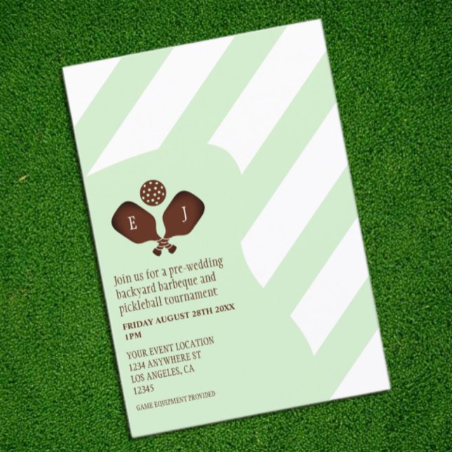 Preppy Pickleball Stripes Pre-Wedding Game Tilläggskort (Skapare uppladdad)