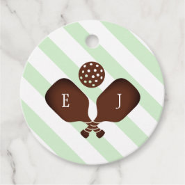 Preppy Pickleball Stripes Wedding Gåvor Etiketter