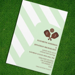 Preppy Pickleball Stripes Wedding Inbjudningar