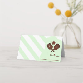 Preppy Pickleball Stripes Wedding Placeringskort