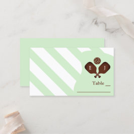 Preppy Pickleball Stripes Wedding Placeringskort