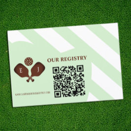 Preppy Pickleball Stripes Wedding Registry Tilläggskort