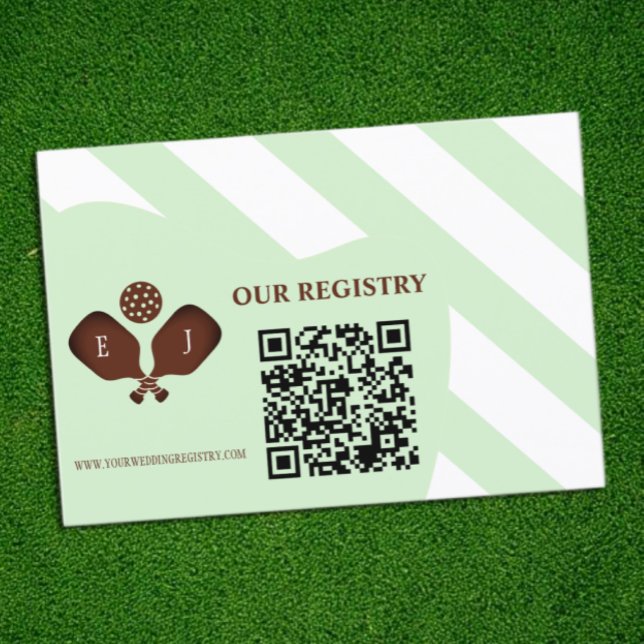 Preppy Pickleball Stripes Wedding Registry Tilläggskort (Skapare uppladdad)