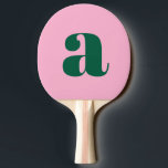 Preppy Pink and Green Bold Retro Monogram Initial Pingisracket<br><div class="desc">Preppy Pink and Green Bold Retro Monogram Initial Ping Pong Paddle</div>