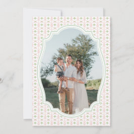 Preppy Pink Bow Christmas Nutcracker 2 Photos Julkort