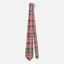 Preppy Pink & Green Plaid Neck Tie Slips