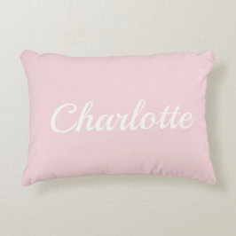 Preppy Pink Personalized Name Dorm Room Pillow Prydnadskudde