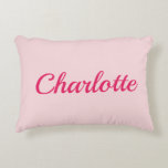 Preppy Pink Personalized Name Dorm Room Pillow Prydnadskudde<br><div class="desc">Preppy Pink Personalized Name Dorm Room Pillow – Custom College Dorm Decor Create a stylish and personalized dorm space with this Preppy Pink personalized name pillow, designed to add a soft feminine touch to any college dorm room or bedroom. Featuring a clean blush pink background with a bold script name...</div>