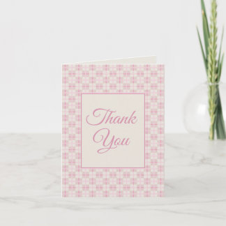 Preppy Pink Plaid Baby Shower Thank You  Tack Kort