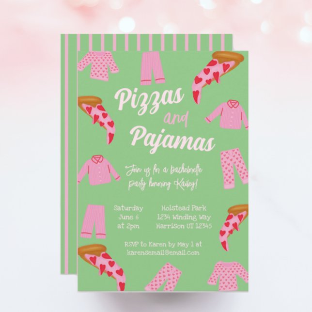 Preppy Pizza och Pyjamas Herrgård  Inbjudningar (Skapare uppladdad)