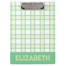 Preppy Plaid Green Lime Varsity Font School