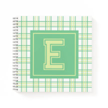 Preppy Plaid Varsity Monogram Green Lime Square