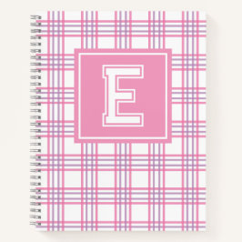 Preppy Plaid Varsity Monogram Pink Purple
