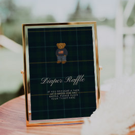 Preppy Polo Nalle Björn Blöja Lotteri Skylt