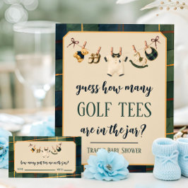 Preppy Polo Teddy Bear Baby Shower Gissningslek Tilläggskort