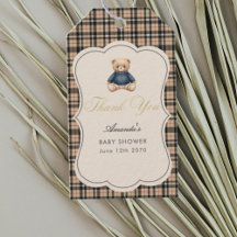 Preppy Polo Teddy Bear Luxury Beige Baby Shower