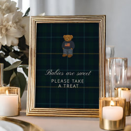 Preppy Polo Teddybjörn Baby Shower - välkomstskylt
