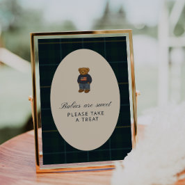 Preppy Polo Teddybjörn Baby Shower - välkomstskylt