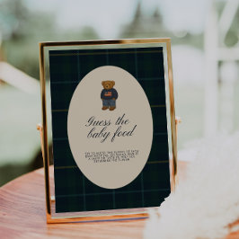 Preppy Polo Teddybjörn Gissa på barnmats skylt