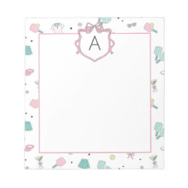 Preppy Prink Pickleball Monogram Notepad Anteckningsblock