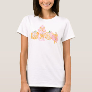 Preppy Pumpkin och Bows Thanksgiving Firande T Shirt
