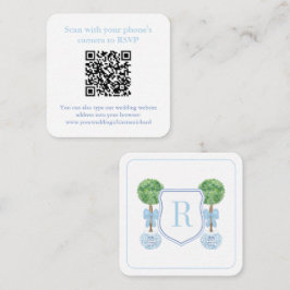 Preppy QR Code Monogram Topiary Registry eller OSA Tilläggskort