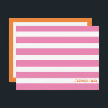 Preppy Rand Rosa & Orange Cute Girly Anteckningskort<br><div class="desc">Den här disketten har plats för ett namn på framsidan och gott om tomt utrymme för en anteckning på baksidan. Klicka på knappen Anpassa om du vill flytta/ bilder och ändra texten ytterligare! Det finns variationer i denna utformning, ytterligare färg och samordnade produkter i vår butik, zazzle.com/store/doodlelulu. Kontakta oss om...</div>