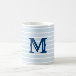 Preppy randig Monogrammugg Kaffemugg