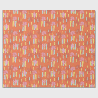 Preppy Retro Desert Road med Handflatan Träd & Cac Presentpapper