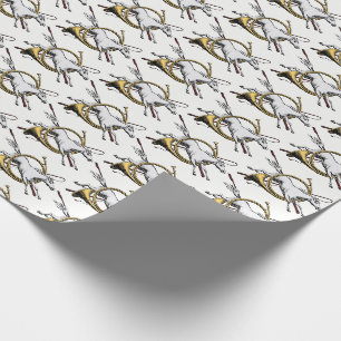 Preppy Ridsport Häst Hoppande Genom Horn Färg Presentpapper