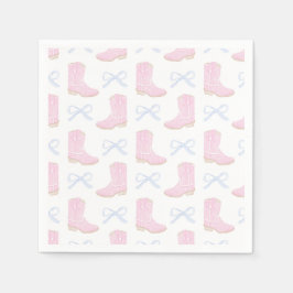 Preppy Rodeo First Birthday Cowgirl Boots Pappersservett