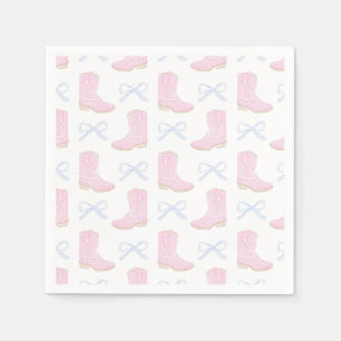 Preppy Rodeo First Birthday Cowgirl Boots Pappersservett