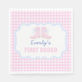 Preppy Rodeo First Birthday Cowgirl Boots Pappersservett