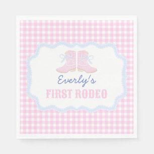 Preppy Rodeo First Birthday Cowgirl Boots Pappersservett