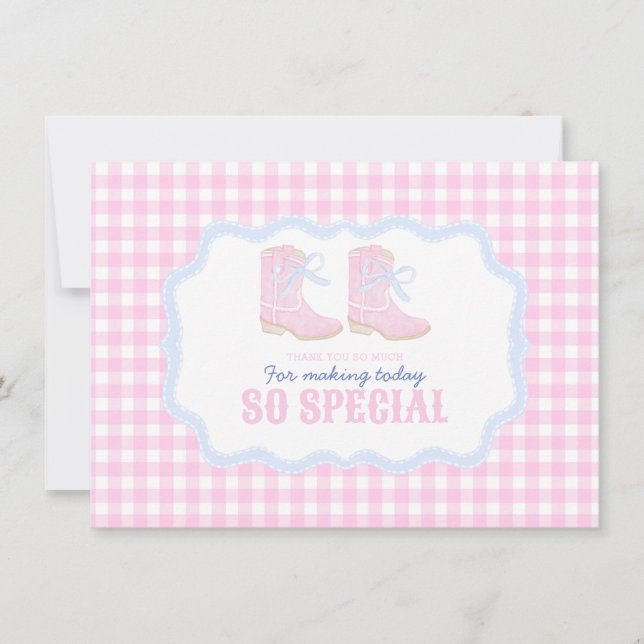 Preppy Rodeo First Birthday Cowgirl Boots Tack Kort (Framsida)