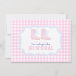 Preppy Rodeo First Birthday Cowgirl Boots Tack Kort
