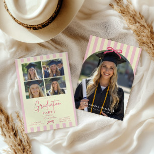 Preppy Rosa 5 Valvbåge Foto Inbjudningar