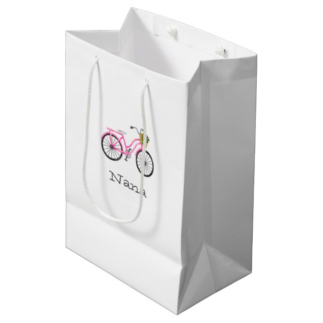 Preppy Rosa Bicycle NAMN Flower Basket Summer Roli (Framsidan Vinklad)