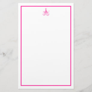 Preppy rosa bläckfisk brevpapper