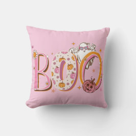 Preppy Rosa Boo Pumpkin Halloween Kudde