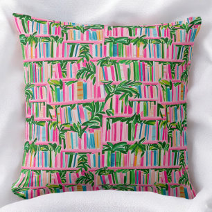 Preppy Rosa Bookcase Tropical Kudde