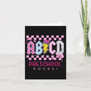 Preppy Rosa Bow Abcd Preschool Sten Pencil Light Kort
