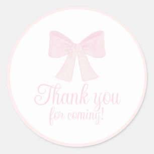 Preppy Rosa Bow GrandMillennium First Birthday Runt Klistermärke