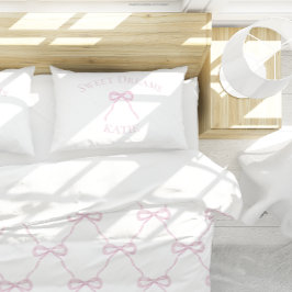 Preppy Rosa Bow Sweet Dreams Prydnadskudde