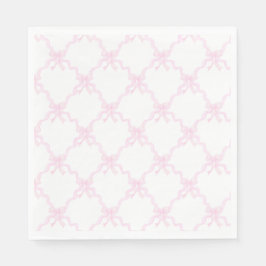 Preppy Rosa Bows Trellis First Birthday Ribbonerie Pappersservett